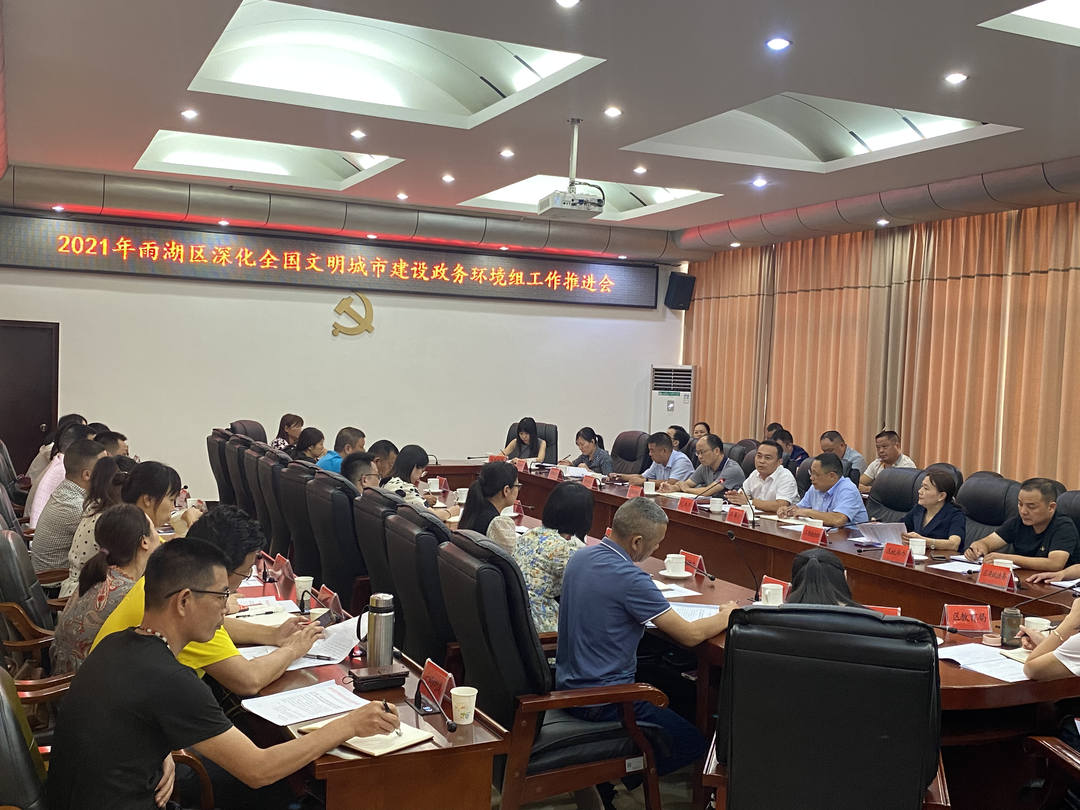 雨湖区召开深化全国文明城市建设政务环境组工作推进会