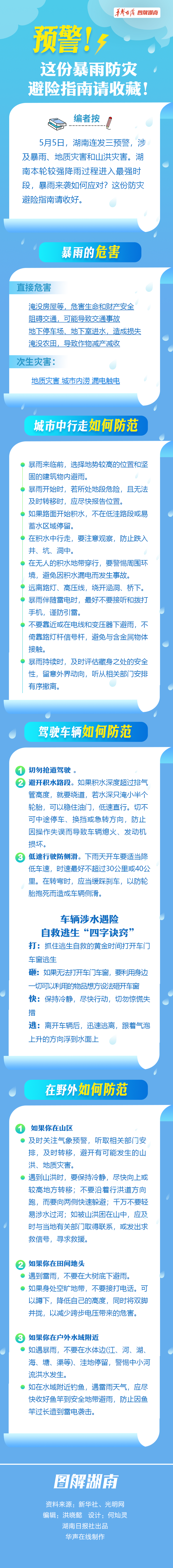【图解】预警！这份暴雨防灾避险指南请收藏!
