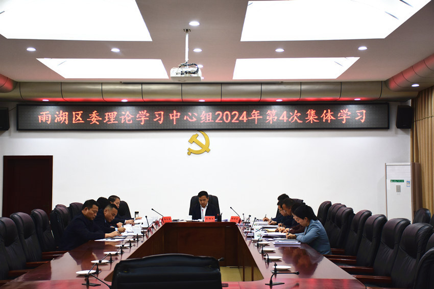 雨湖区委理论学习中心组开展2024年第4次集体学习