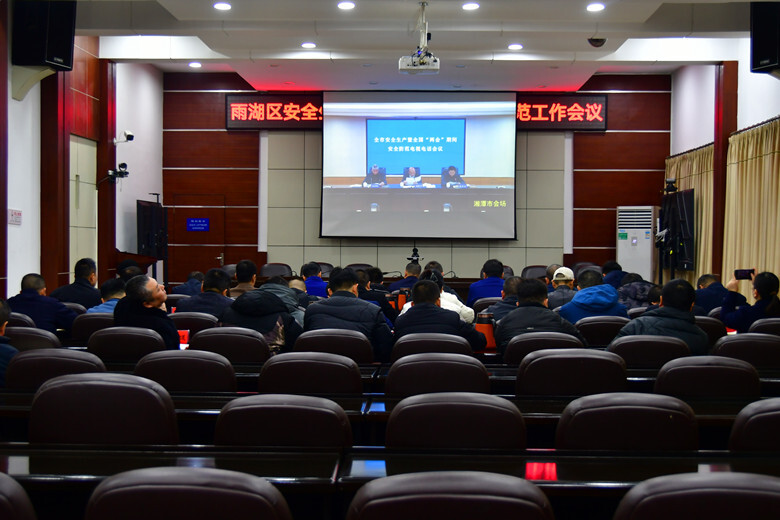 雨湖区组织参加全市安全生产暨全国两会期间安全防范电视电话会议