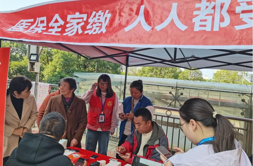 桃李社区开展医保宣传进小区活动