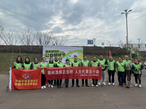 万楼代表小组开展“植树添绿正当时，人大代表在行动”义务植树暨集中学习活动