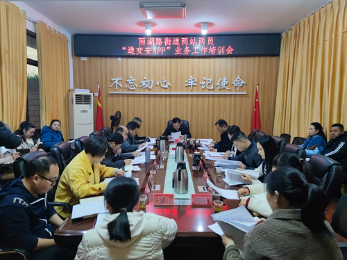 雨湖路街道组织开展“道交安”APP业务培训会