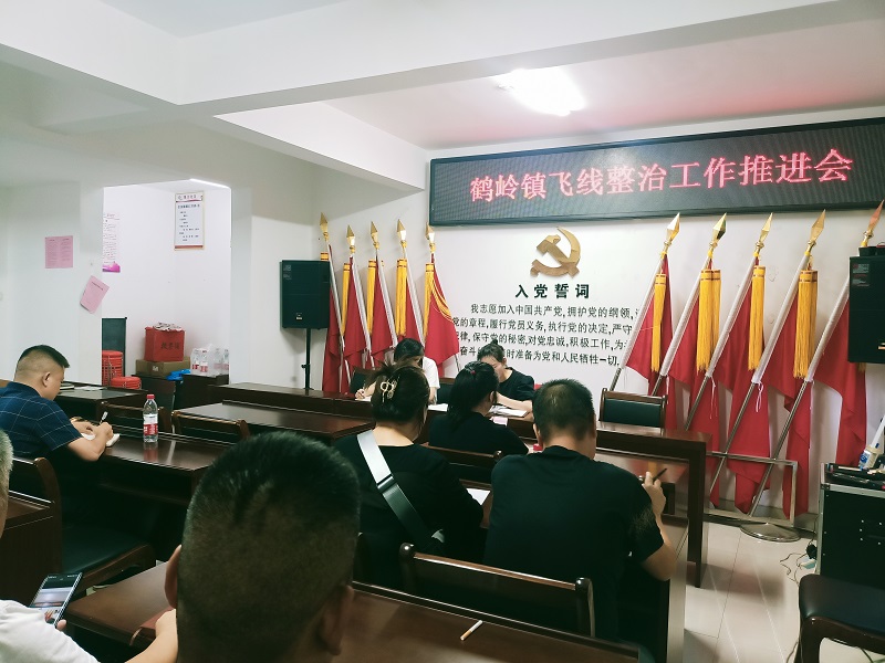 鹤岭镇召开“飞线”整治工作现场推进会
