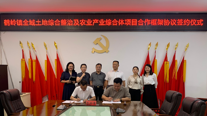 鹤岭镇举行全域土地综合整治及农业产业综合体项目合作框架协议签约仪式