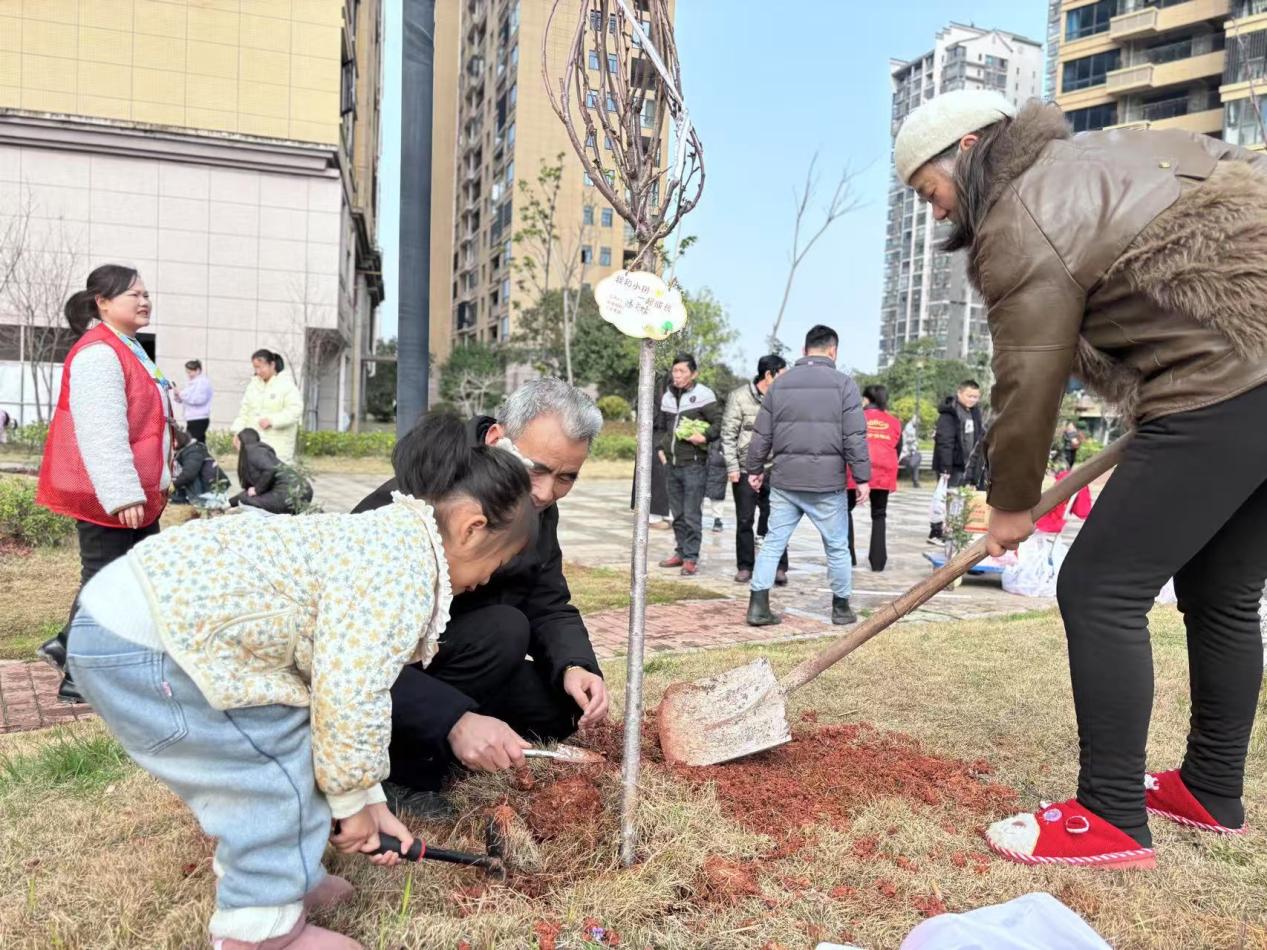 民乐社区：开展三月学雷锋“我爱湘潭我的家，认领一棵树，共建绿色家”活动