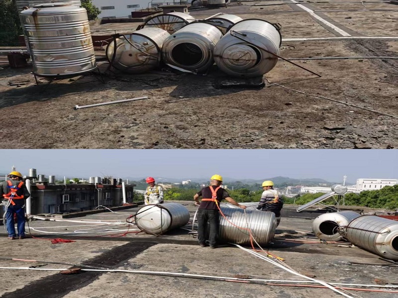 鹤岭镇开展顶楼水罐专项整治行动