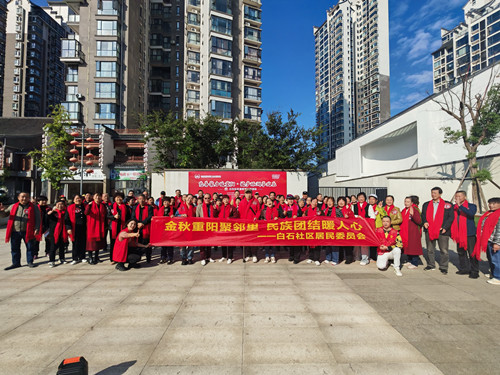 白石社区举办“金秋重阳聚邻里，民族团结暖人心”健步行活动