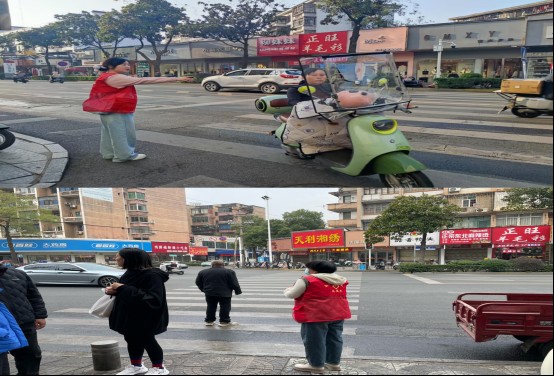 古梁巷社区开展路口交通安全宣传志愿服务活动