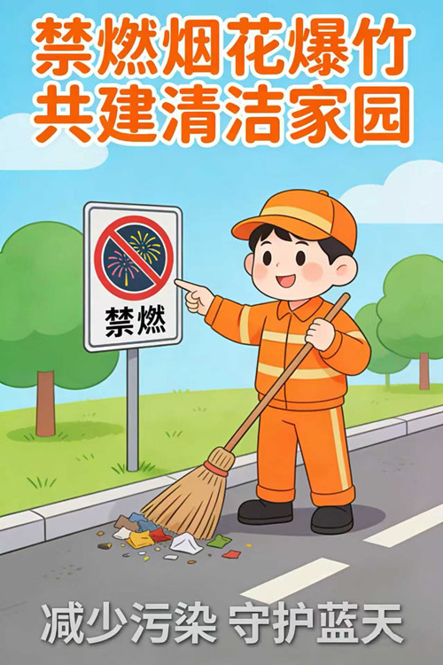 海报 | 雨湖区环卫中心：禁燃禁放齐参与 共护新春洁净美