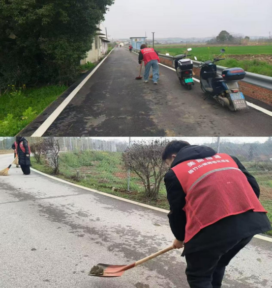 元宵“洁”色暖民心 罗金塘村干部带头清扫道路泥点