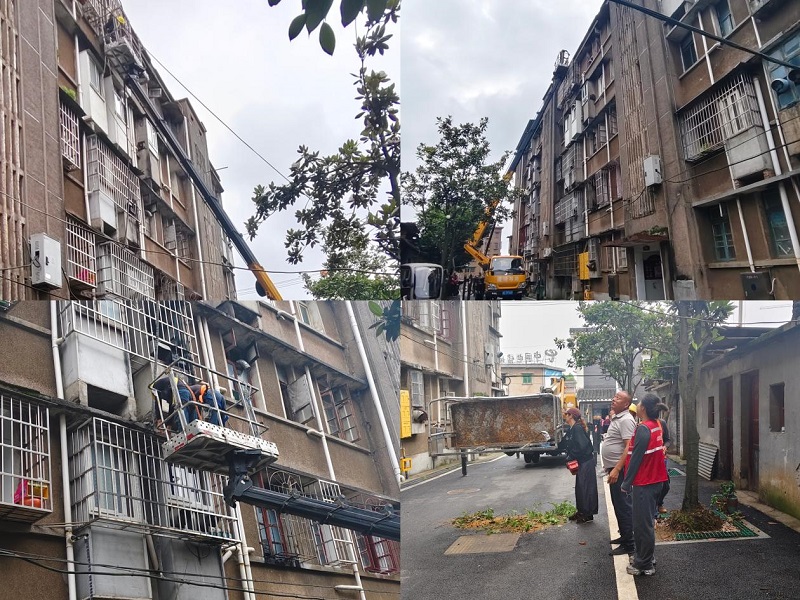 跃进社区：外墙整治除隐患，守护居民“头顶安全”