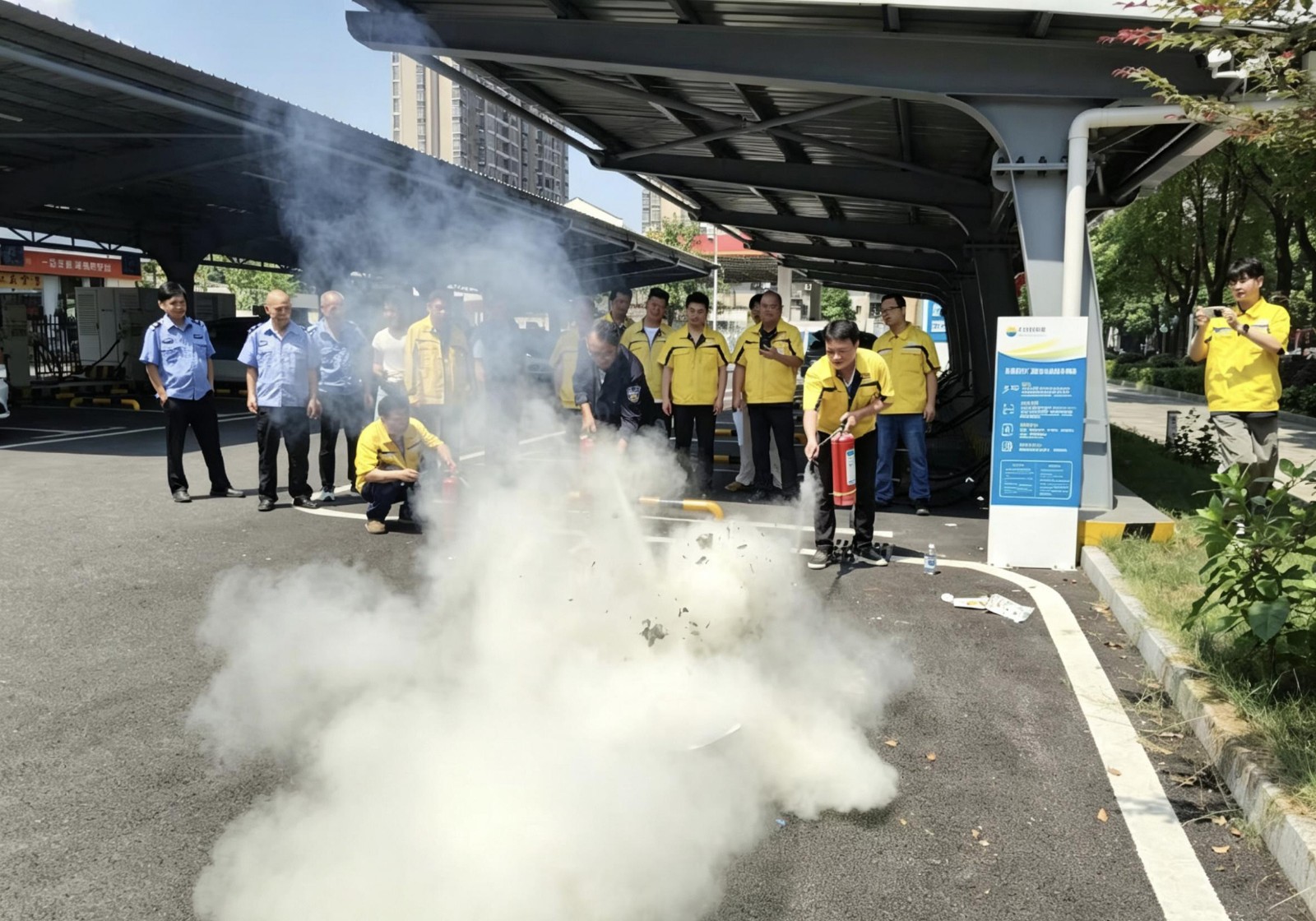 泗洲庵社区开展企业联合消防安全演练暨知识科普活动