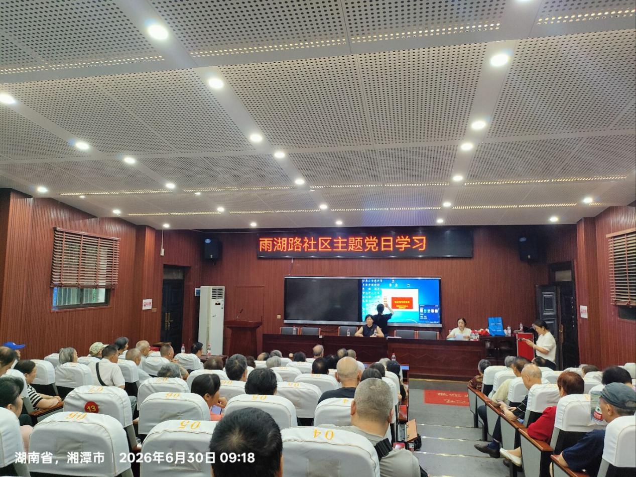 党旗映初心 薪火永相传——雨湖路社区开展庆“七一”主题党日活动