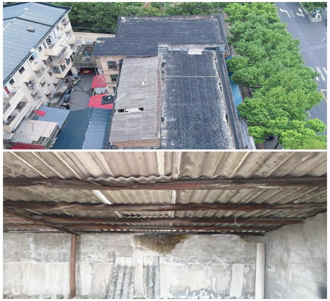 古梁巷社区及时处置楼顶破损险情